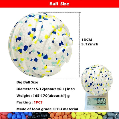 CAISHOW Dog Ball Squeak Toys (Bell Ball 5.12in White B)