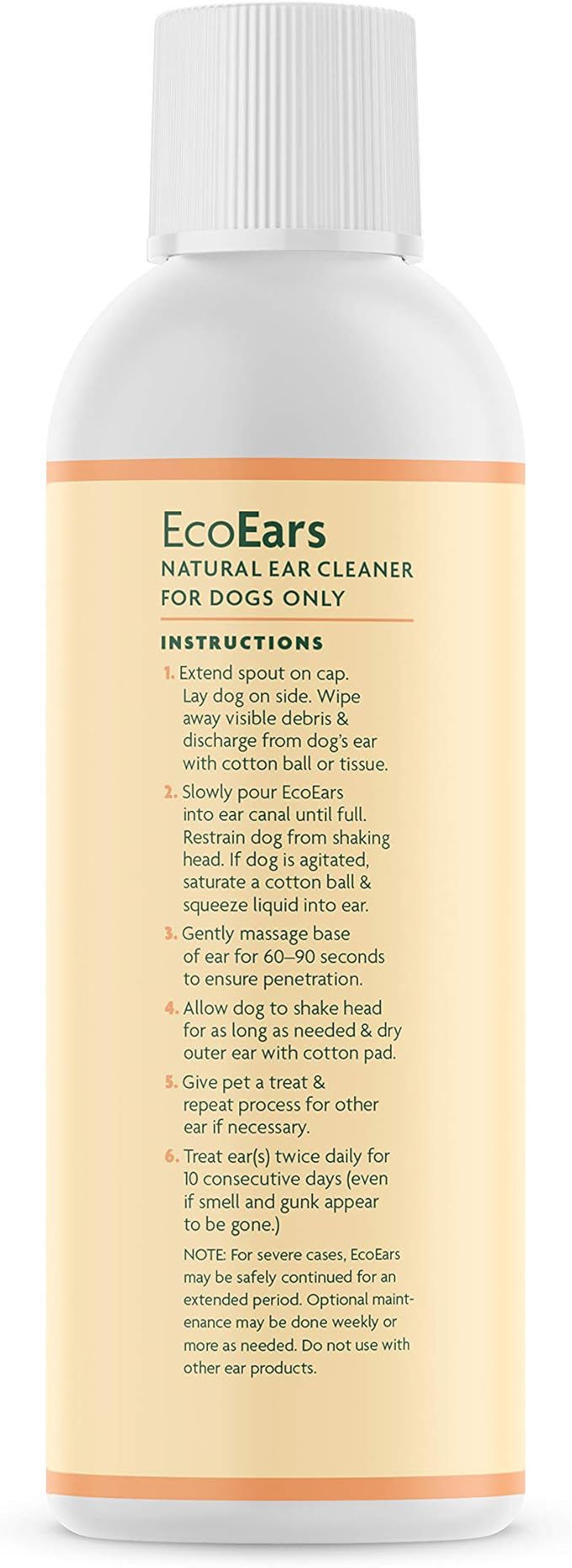 EcoEars Dog Ear Cleaner. Natural Multi-Action Formula. for Bad Discharge & Smell. Naturally Removes Foreign Matter and Cleanses The Most Difficult Ears. 100% Guaranteed
