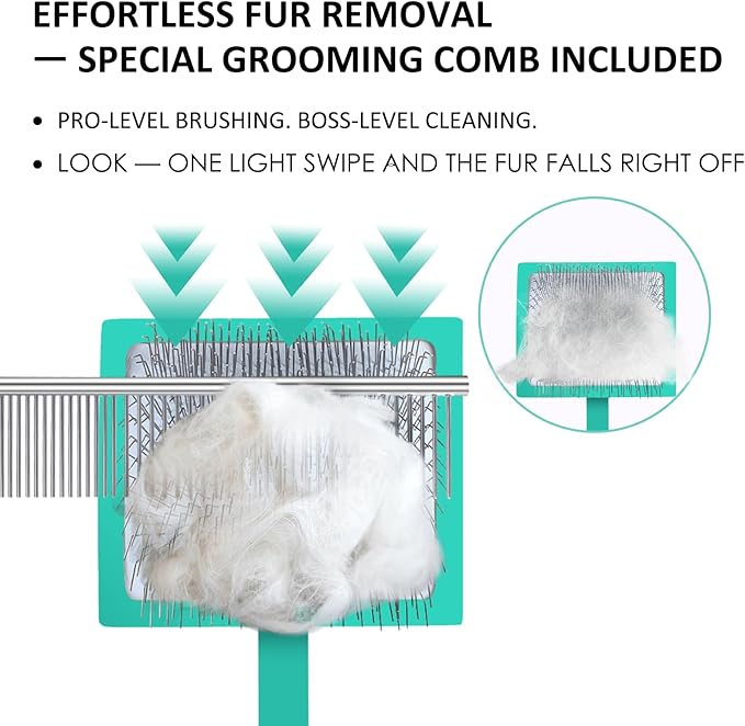 Slicker Brush for Dogs, Dog Grooming Supplies Long Pin Large Doodle Brush for Goldendoodles Poodles Bernedoodles, 3 Pcs Grooming Tools with Wooden Handle for Mats Tangles - Green