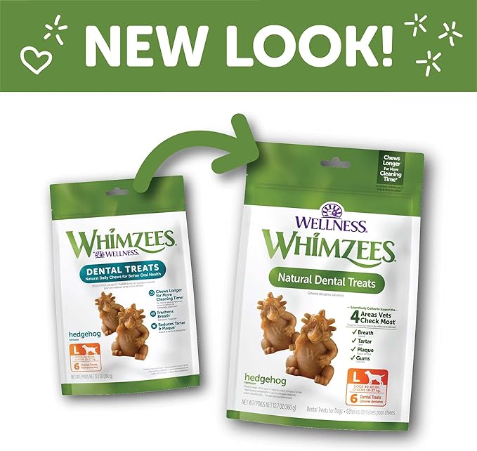 WHIMZEES Wellness Hedgehog Dog Dental Treats, Large Size, (6 Count)