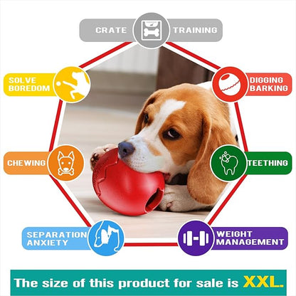 Extra-Large Size Dog Fillable Toy - Filler Lick Ball for Large Aggressive Chewers Breed Dogs Durable Peanut Butter Balls & Kibble Treat Dispenser & Chew Toys