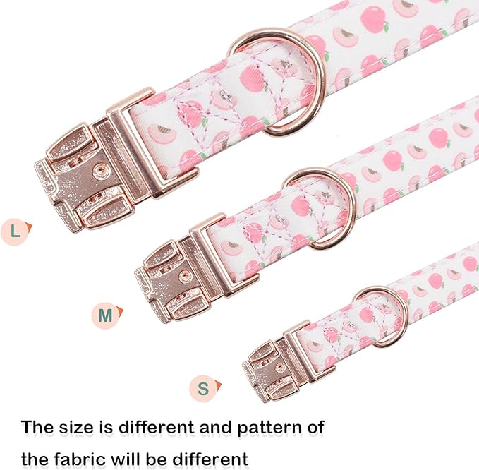 Cotton Dog Collar Metal Buckle Daisy Summer, Cute Adjustable Dog Collar Soft for Small Medium Large Boys Girls Dogs Durable