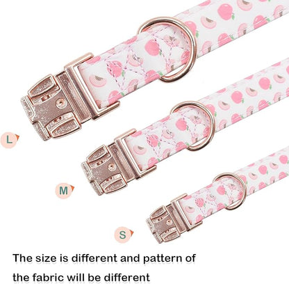 Cotton Dog Collar Metal Buckle Daisy Summer, Cute Adjustable Dog Collar Soft for Small Medium Large Boys Girls Dogs Durable