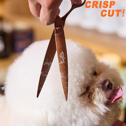 High-end Professional Dog Grooming Scissors Pet Grooming Shears 7.5 Inches Extremely Very Sharp Made Of Stainless Steel Alloy By Hand For Dog Cat Groomer