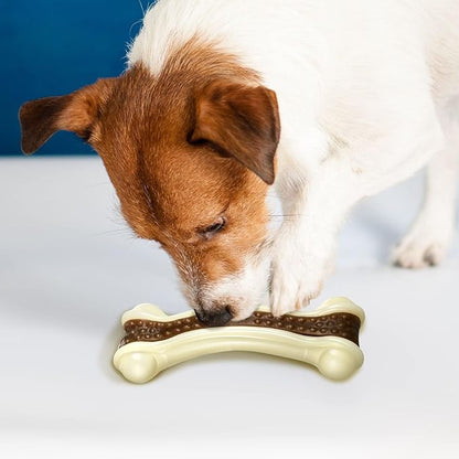 Sosation Dog Toys for Aggressive Chewers Indestructible Nylon Dog Bones Beef Flavor Teething Chew Toys Bones for Large Puppies(XL)