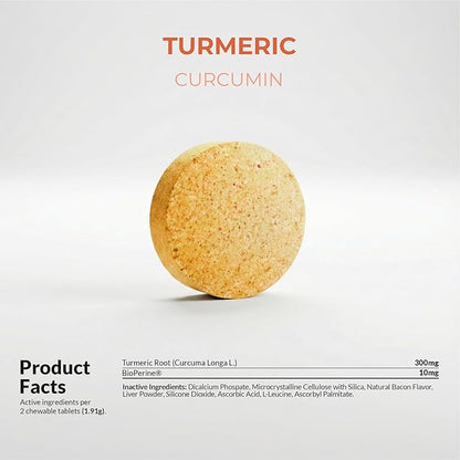 Turmeric for Dogs Anti Inflammatory Pain Relief - 120 Chewable Tablets - Hip & Joint Support Anti Inflammatory for Dogs with Curcumin and BioPerine, Antioxidant, Cardiovascular
