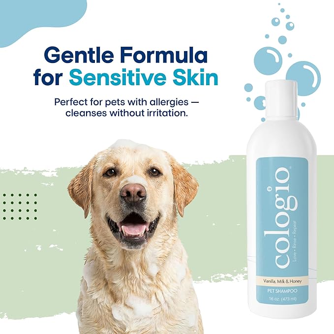Dog Shampoo with Manuka Honey, Moisturizing Dog Shampoo for Sensitive and Dry Itchy Skin, Shampoo for Dogs with Allergies and Dry Skin, Odor Eliminator, Paraben-Free, Made in USA 16 oz