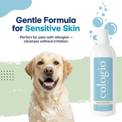 Dog Shampoo with Manuka Honey, Moisturizing Dog Shampoo for Sensitive and Dry Itchy Skin, Shampoo for Dogs with Allergies and Dry Skin, Odor Eliminator, Paraben-Free, Made in USA 16 oz