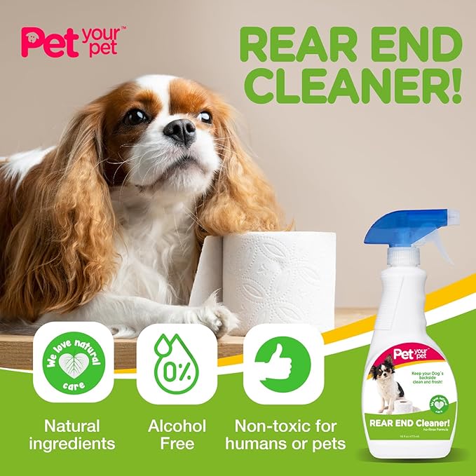 Dog Rear End Cleaner - Safe Dog Butt Spray to Keep Your Dog’s Backside Clean & Fresh - No Rinse Dog Spray Made with Natural Ingredients - Anal Cleaner Pet Supplies