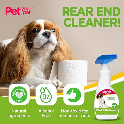 Dog Rear End Cleaner - Safe Dog Butt Spray to Keep Your Dog’s Backside Clean & Fresh - No Rinse Dog Spray Made with Natural Ingredients - Anal Cleaner Pet Supplies