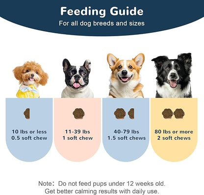 Vetriuntrix Melatonin for Dogs, Dog Calming Chews for Sleep Aid, Fireworks, Storms, Thunder, Barking, Separation, Calming Chews for Dogs with Valerian Root & L-Theanine, 90 Count