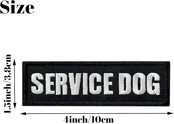 TACVEL 2 Pieces Service Dog Patches with Hook Backing for Service Animal Vests, Harnesses