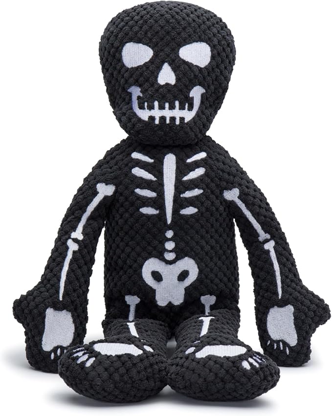 fabdog Floppies Plush Dog Toys - Cute Holiday-Themed Squeaky Dog Toy - Best Squeak Toy for All Breeds | Ideal Large Skeleton