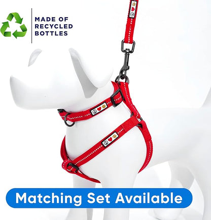 Pawtitas Red Dog Leash 6 ft XS/S Reflective Durable Lightweight Recycled Lead for Small Dogs and Puppies