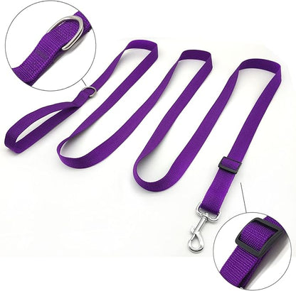 6FT/ 10FT Adjustable Dog Leash, Nylon Dog Leashes for Medium Large Dogs (10FT, Purple)
