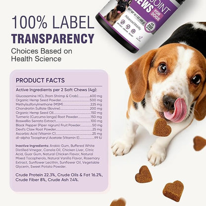 Glucosamine for Dogs 200pcs Joint Support Supplement Dog Hip and Joint Chondroitin Chews Treats with MSM Dog Joint Pain Relief Mobility Supplements Chicken Flavor Fit All Large Small Medium Breed