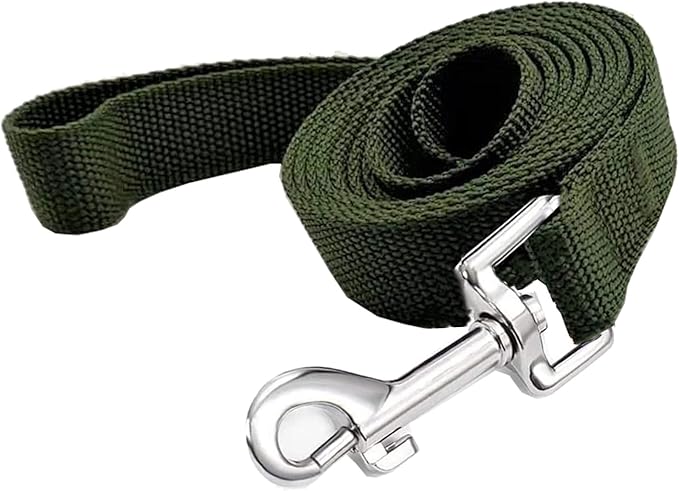 TAIAN 4FT/5FT/6FT Strong Dog Leash, Nylon Dog Leashes for Small Medium Large Dogs (Green, 1 in x 15 ft)