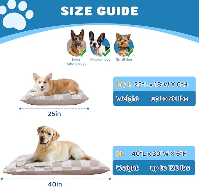 UWELL PETS Medium Dog Bed with Removable Washable Cover for Small Dogs Deluxe Plush Dog Crate Beds Comfy Kennel Pad Waterproof Lining and Blue Gel Memory Foam Memory Foam（Brown 30 * 20 * 4in）
