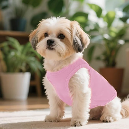 4 Pcs Cat Shirts Solid Color Dog Clothes Summer Sleeveless Pet T Shirts for Small Pet Dogs Cat (Black,Pink,Grey,Rose red, Medium)