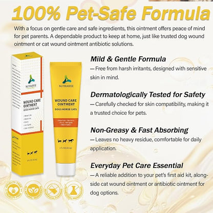 Wound Care Ointment for Dogs & Cats - Antibiotic Wound Ointment for Dogs, Cat Wound Ointment, Hot Spot & Itchy Skin Relief, Vet-Recommended Healing Ointment, 1oz