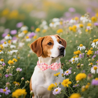 Unique style paws Cartoon Dog Collar with Bow Spring Summer Puppy Collar with Flower for Small Medium Large Boys Girls Dogs