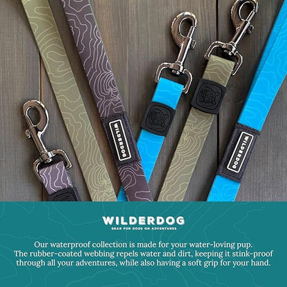 Wilderdog Waterproof Dog Leash - Repels Water & Dirt - Pacific Blue