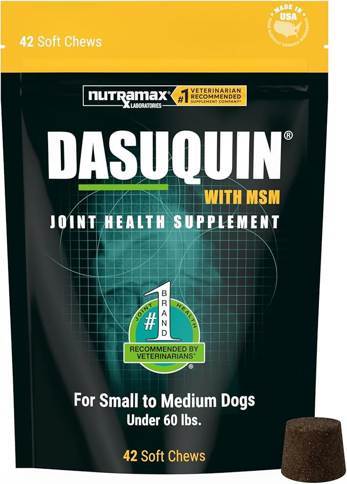 Nutramax Dasuquin for Small to Medium Dogs, Joint Health Supplement, Contains Glucosamine for Dogs, Plus Chondroitin, ASU, MSM and More, Supports Healthy Joints, Soft Chews, 42 Count