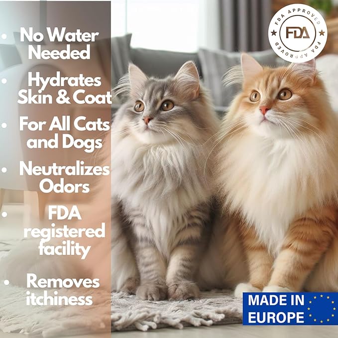 Jatisse Cat Dry Shampoo Powder with Lavender and Rosemary for Cats 5.29 fl. oz| Grooming for Cat | Kitten Sensitive Skin | Cleansing and Moisturizing Perfume and Talc Free (1)