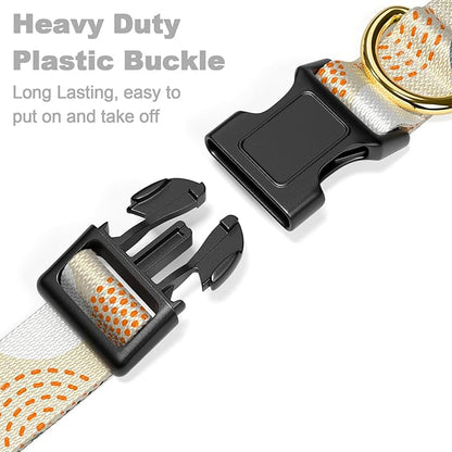 Rnivvi Dog Collar for Small Dogs, Cute Heavy Duty Adjustable Puppy Collar with Quick Release Buckle for Girl & Female, Pet Accessories for Walking Running, XS Length 5/8" Width, Modern Circle Art