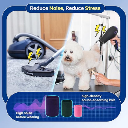 3 Pack Bundle (S, M, L) Dog & Cat Calming Band Cat Anxiety Relief Cover,Double Layer Thickened Elastic Neck Band Ear Muffs for Anxiety Relief/Noise Protection,Grooming,Thunder,Fireworks