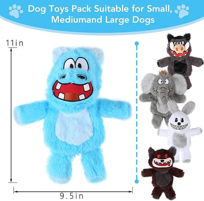 Bzonsmart 5 Pack Squeaky Dog Toys.Tough Plush Chew Toys for Dogs.Interactive Dog Toy to Keep Small Medium Large Breed Dogs Busy .Durable Anti-Boredom Dog Toy for Teething & Playtime.