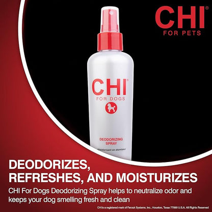CHI for Dogs Deodorizing Spray - Odor Eliminator for Smelly Coats - Safe Deodorant Spray for Puppies and Adult Dogs - Sulfate and Paraben Free - Made in USA, 8 Fl Oz