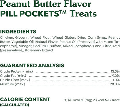 Greenies Pill Pockets for Dogs, Large Size Soft Dog Treats, Peanut Butter Flavor, (6) 7.9 oz. Pouches