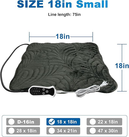 Quwzayail Dog Heating pad Perfect for Heated cat beds for Kittens, Newborn Puppies 9 Gears and time Settings Switc Smart Thermostat with Automatic Shut-Off(18.0" Lx 18.0" W x 0.5" Th, Dark Grey)