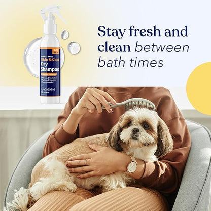 Honest Paws Dog Dry Shampoo - Waterless No Rinse Spray Formula Reducing Itch Cleanse Hydrate Nourish Dry Skin and Smelly Coat Help Decrease Odor Shedding and Allergies - Coconut & Mango - 8 oz
