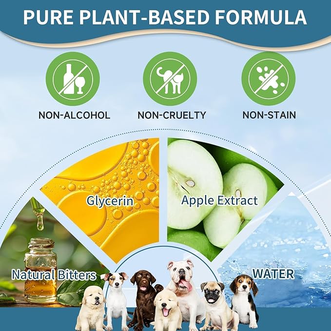 No Chew Spray For Dogs, Bitter Apple Spray For Dogs Stop Chewing Furniture, Shoes, Prevent Licking Bandages, No Alcohol & Trace, Safe Dog Training & Behavior Aids Spray, 6.76 FL Oz, Indoor & Outdoor