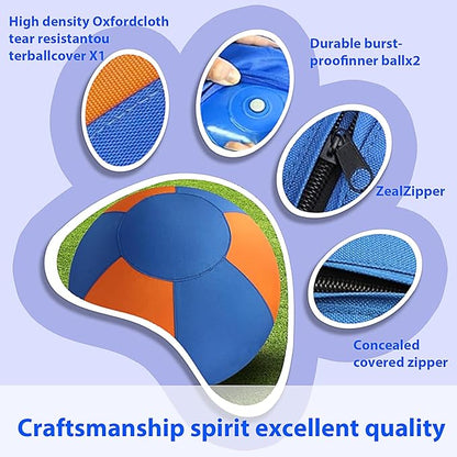 VORLHQ 18" Herding Ball for Dogs with 2Inner Bladders Tear Resistant Dog Toy Balls for Australian Shepherds Border Collies Indoor Outdoor Agility Training Medium Large Breeds