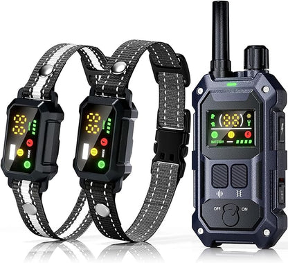 BLACKDOG Military Dog Shock Collar 2 Dogs (5-150lbs) - 4200ft Dog Training Collar with Remote, 4 Training Modes, Flashlight&Strobe, 90-Day Battery, IP67 Waterproof Dog E Collar for All Breeds (Blue)
