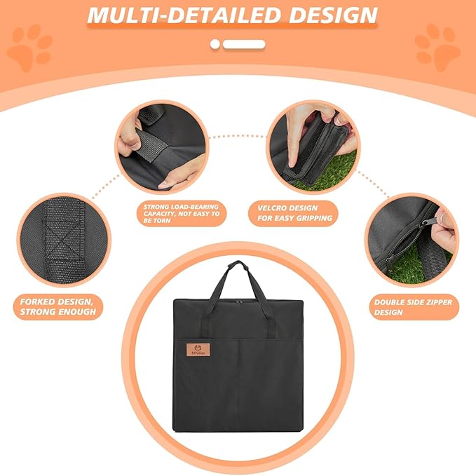 PJYuCien Dog Playpen Storage Bag, Suitable for 24"x24" Foldable Exercise Pet Playpen, Dog Fence, Oxford Cloth Fabric, Waterproof and Moisture-Proof