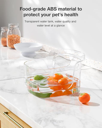 PETGUGU Cat Water Fountain for Drinking, 8-Layer cat Fountain Filter, Ultra-Quiet Pet Fountain for Dogs and Cats 2.4G WiFi(PF1L Marble)