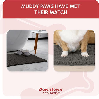 My Doggy Place Dog Mud Mat, 31" x 20" Ash – Thick Microfiber Entry Rug for Snow, Mud & Salt – Absorbent, Quick-Dry, Washer-Safe & Non-Slip, Medium