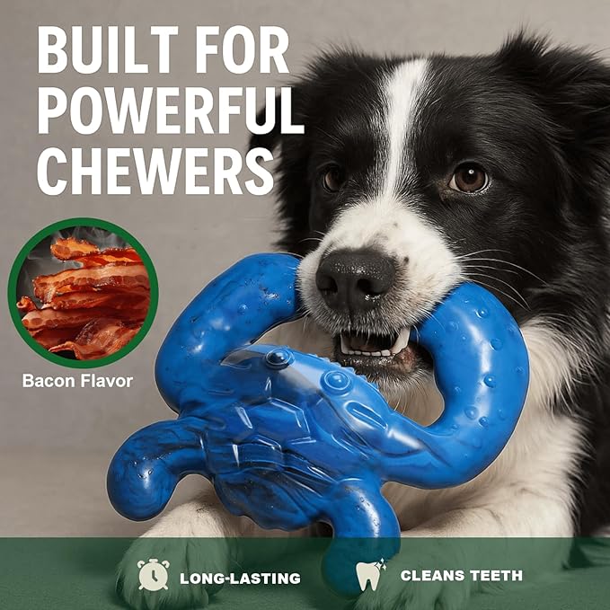 Dog Chew Toys for Aggressive Chewers – Tough Indestructible Dog Toy for Large Dogs, Durable Long-Lasting Chew Bones, Heavy Duty Interactive Dog Toys to Keep Dogs Busy & Relieve Boredom