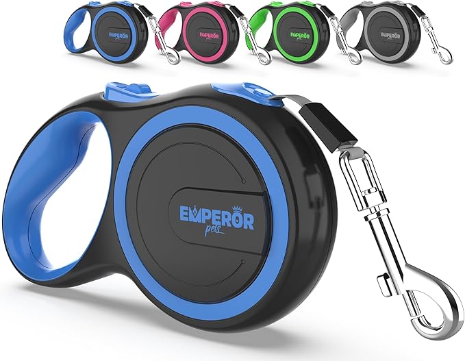 Emperor Pets 16 Feet Retractable Dog Leash Large Dogs - Up to 110lbs, Heavy Duty Leash Retractable 26 ft, Dog Leashes for Large Breed Dogs -BL16