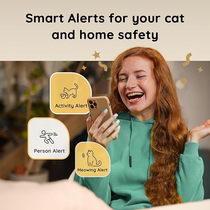 TKENPRO Pet Camera Treat Dispenser [1-Year Trial: Cloud + AI Features Included], 2K Dog & Cat Cam, Remote Treat Tossing, 360° Auto Tracking, 5G/2.4G WiFi Compatible, 2-Way Talk, Motion Alerts Indoor