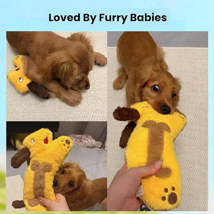 HGB Plush Squeaky Dog Toy with Crinkle Paper, Stuffed with 2 Squeakers, Soft Dog Chew Toy for Moderate Chewers and Small, Medium, Large Dogs, Interactive Fetch Tug & Teething Toy to Keep Them Busy