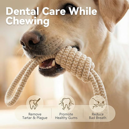 IRRESTRICO Puppy Chew Toys for Teething, Durable Dog Rope Toys for Small and Medium Dogs, Interactive Chew Rope for Training, M Size