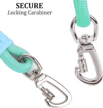JSXD Dog Leash,5 FT Heavy Duty Dog Training Leash,Double Handle Comfortable Padded Hands Free Dog Leash,Adjustable Crossbody Waist Leash for Small Medium Large Dogs(Green)