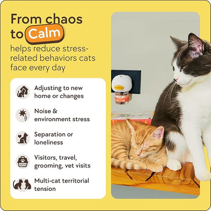 TherapetMD 2-Pack 120-Days Cat Calming Diffuser Kits - Dual-Pheromone Cat Diffusers for Stress, Pee Spraying, Fighting, Excessive Meowing & Scratching – Includes 2 Diffusers + 120-Days Refills