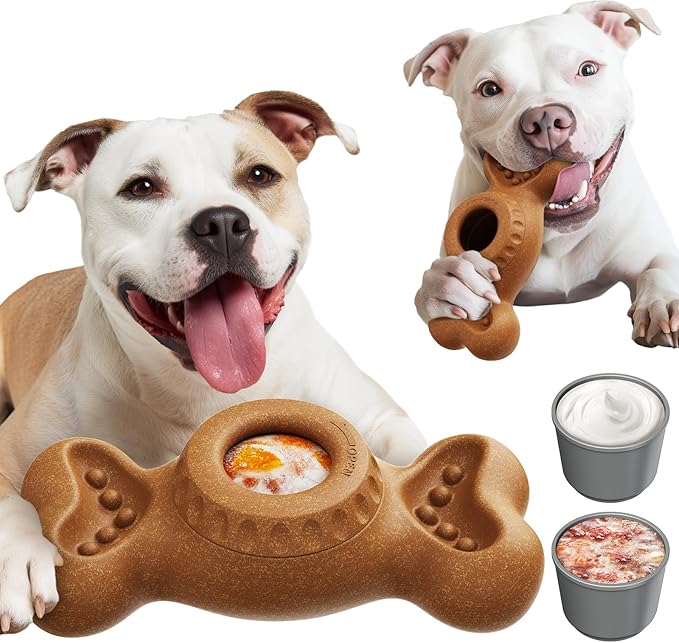 SHINKAI Refillable Frozen Dog Toy to Keep Them Busy - Tough Chew Toys for Aggressive Chewers, Indestructible for Medium & Large Dogs, Reduces Anxiety & Destructive Behavior