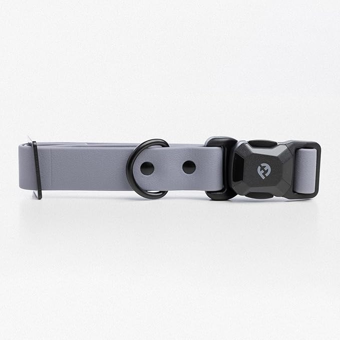 2026 New Edition, Fei & Eve PVC MagEase Dog Collar - Patented Magnetic Buckles | Fur-Safe | 450LB Escape-Proof | Adjustable Fit | Medium (Twilight Gray)
